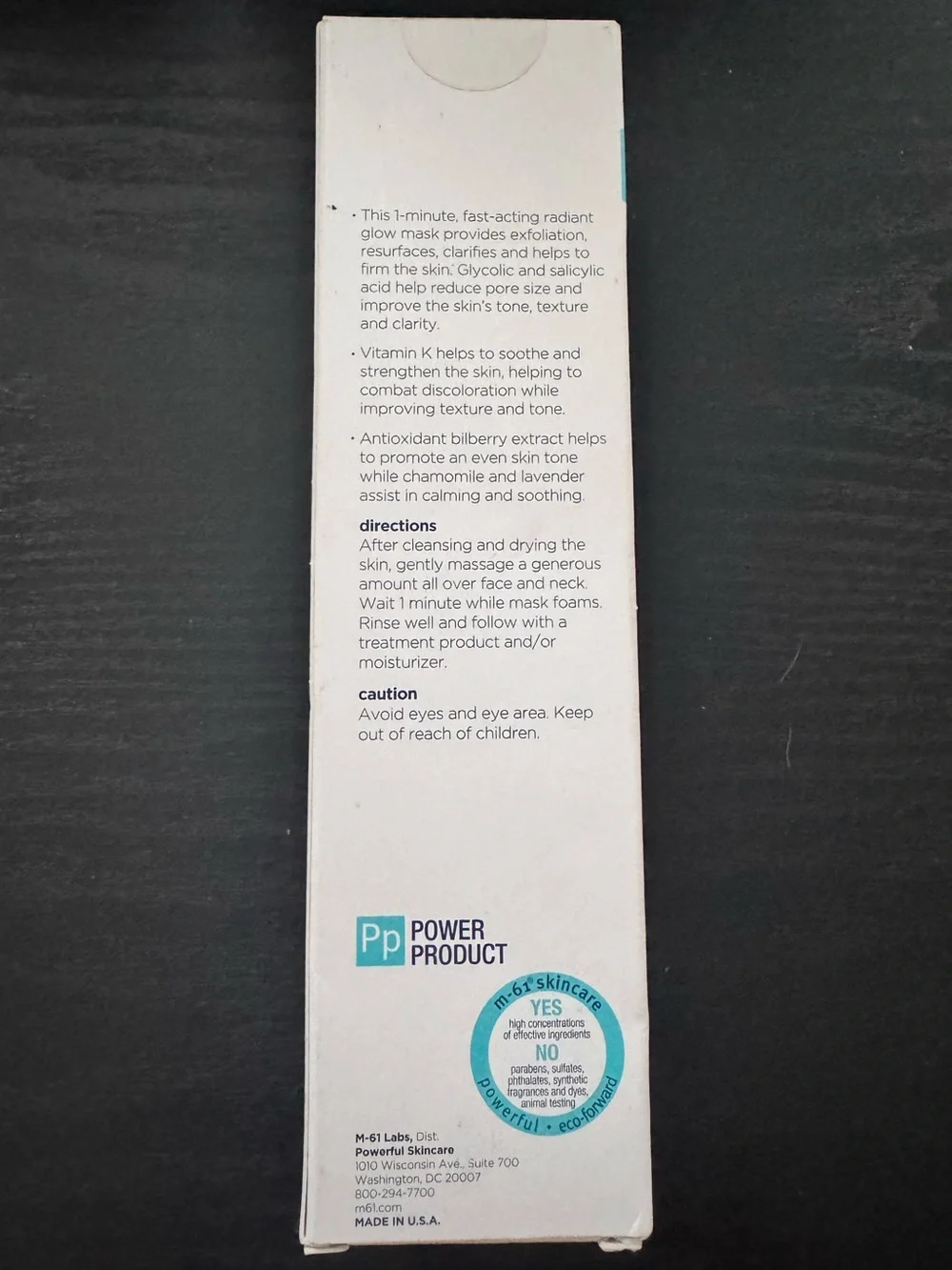 NIB M-61 PowerBlast Glycolic Facial Mask Full Size 3.4oz